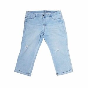 NY&C Crop Legging size 18 Light Blue Distressed Denim Jeans